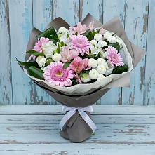 Букет цветов из:  Герберы, Альстромерии и Хризантемы в Лапино