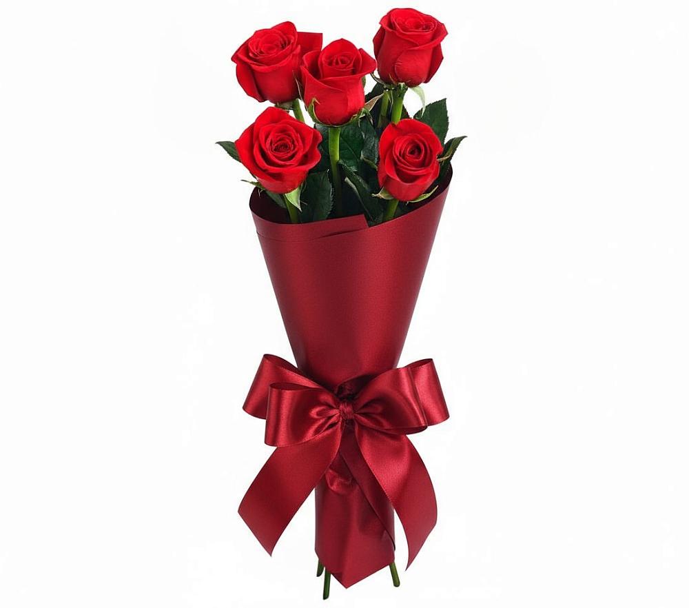Букет 5 Красных роз Эдлесс Лав в Лапино