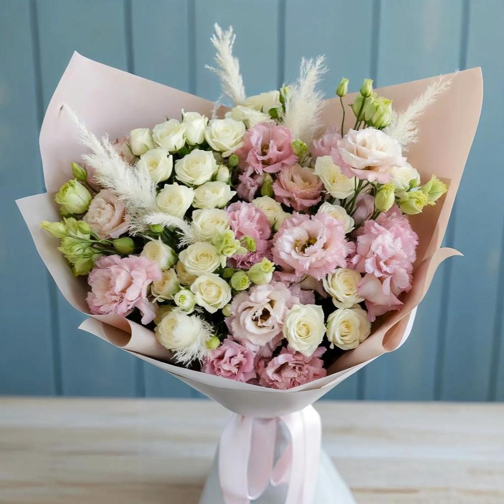 Букет цветов из: Альстромерии и Розы в Лапино