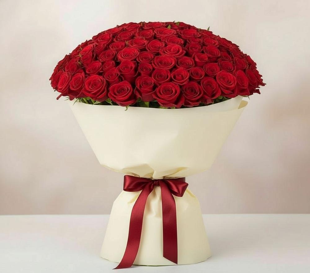 Букет 101 Красная роза Милано в Лапино
