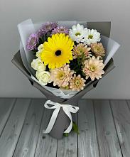 Букет цветов из:  Розы, Герберы и Хризантемы #REPLACE_PRED# Лапино
