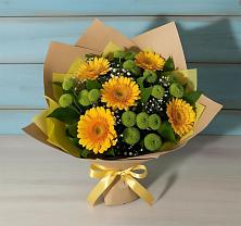 Букет цветов из:  Герберы и Хризантемы в Лапино