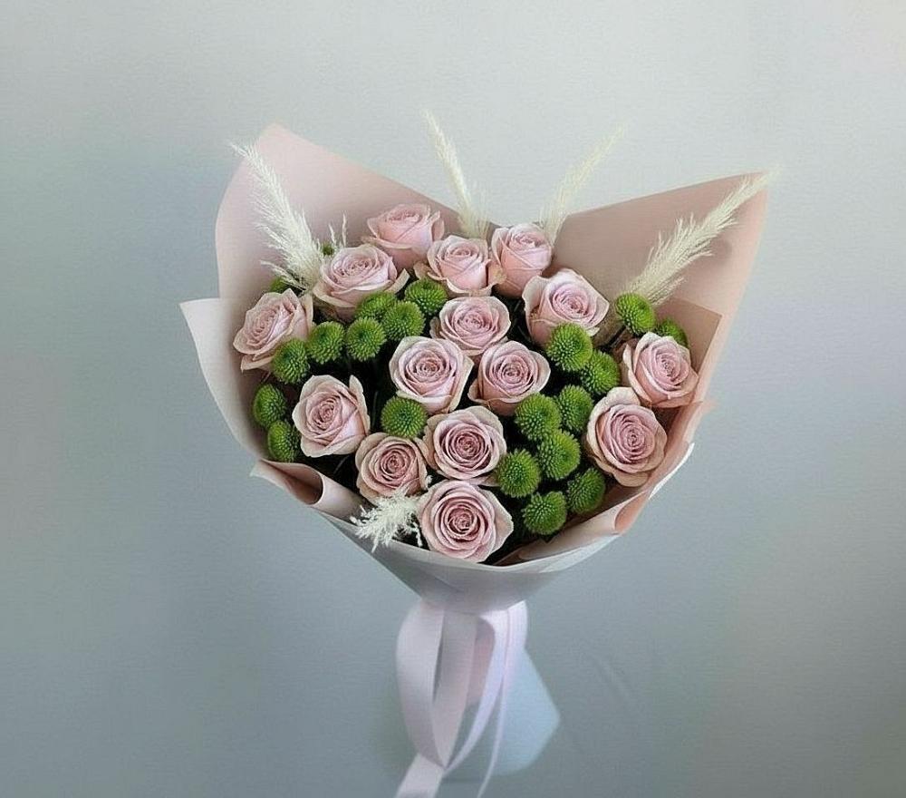 Букет цветов из: Розы и Хризантемы в Лапино