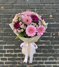 Букет цветов из:  Герберы и Хризантемы #REPLACE_PRED# Лапино
